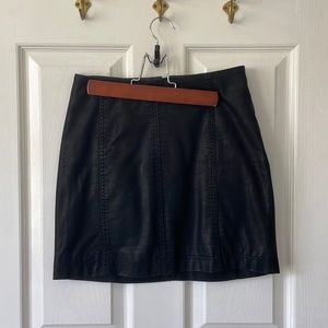 Free People Faux Leather Mini Skirt